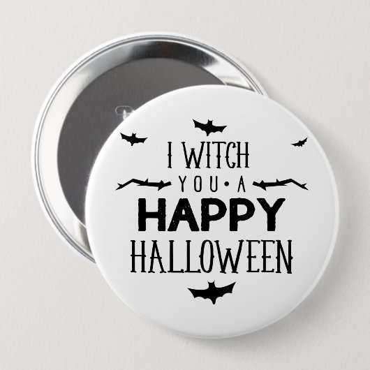 Ich Hexe dir ein glückliches Halloween Button (Vorne & Hinten)