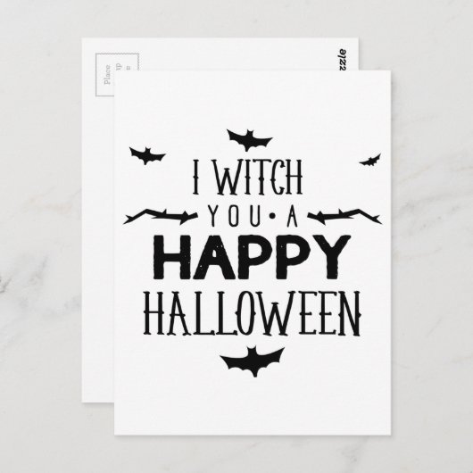 Ich Hexe dir ein glückliches Halloween Postkarte (Vorne/Hinten)