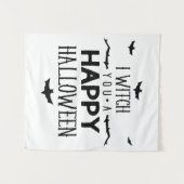 Ich Hexe dir ein glückliches Halloween Wandteppich (Vorderseite (Horizontal))