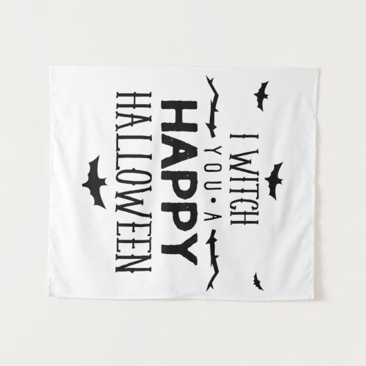 Ich Hexe dir ein glückliches Halloween Wandteppich (Vorderseite (Horizontal))