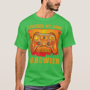 Ich hielt mein Spiel an, um Halloween-Kostümabend T-Shirt