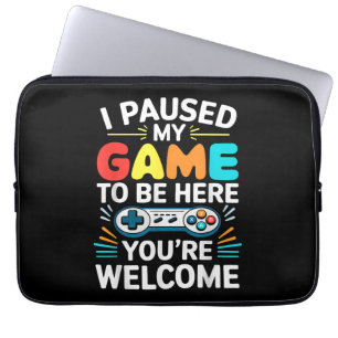 Ich hielt mein Spiel an, um hier Shirt Männer Frau Laptopschutzhülle