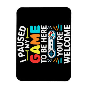 Ich hielt mein Spiel an, um hier Shirt Männer Frau Magnet