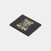 Ich hielt mein Spiel an, um hier zu sein Willkomme Post-it Klebezettel (angewinkelt)