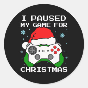 Ich hielt mein Spiel für Weihnachten Retro-Gamer-G Runder Aufkleber