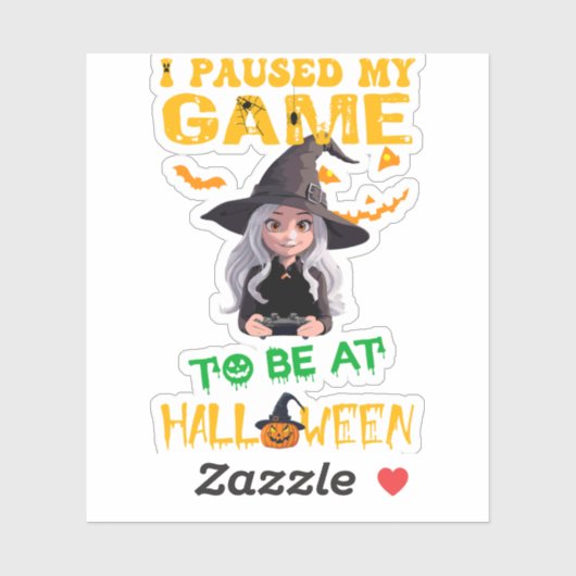 Ich hielt mein Spiel zu Halloween an Aufkleber (Blatt)