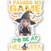 Ich hielt mein Spiel zu Halloween an Aufkleber (Vorderseite)