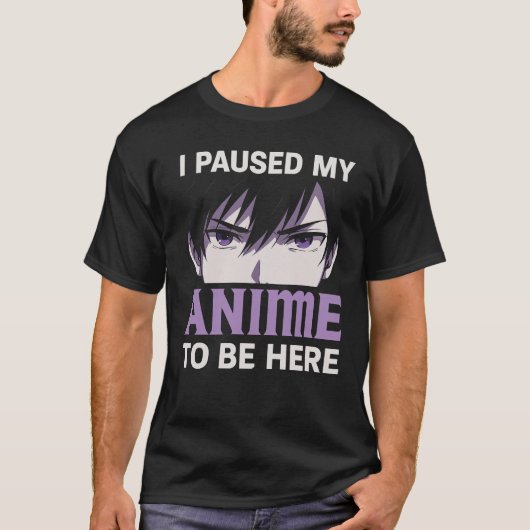 Ich hielt meinen Anime an, hier Manga Otaku Anime  T-Shirt (Vorderseite)