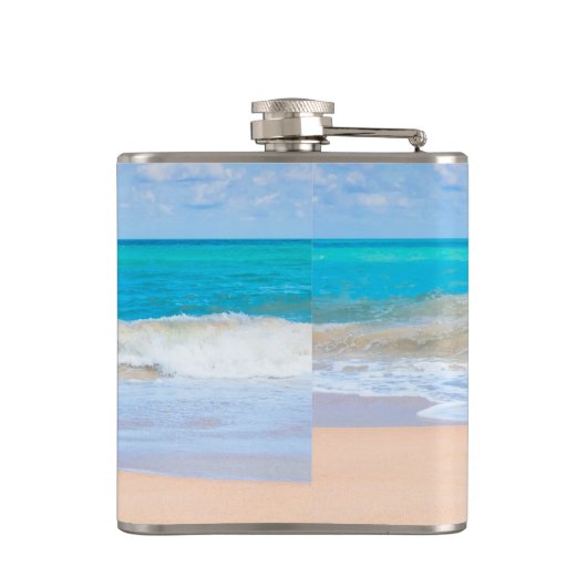 Ich hier am Strand Flachmann (Rückseite)