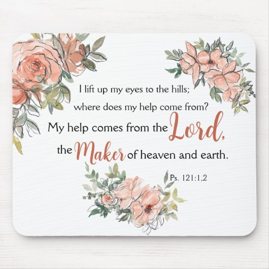 "Ich hob meine Augen auf" Bibel Verse Elegante Was Mousepad (Vorne)