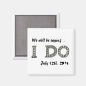 Ich Hochzeitsbling speichern Sie das Datumsfenster Magnet (Vorderseite/Rückseite)