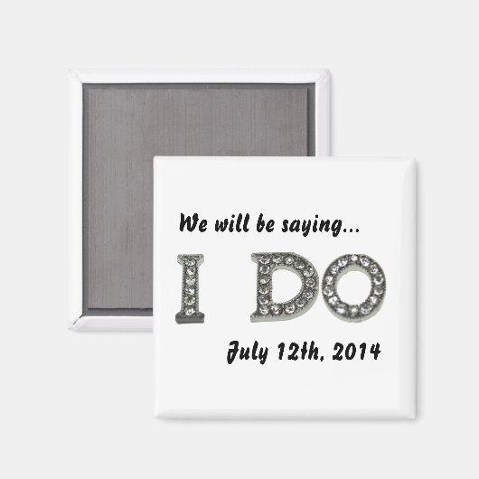 Ich Hochzeitsbling speichern Sie das Datumsfenster Magnet (Vorderseite/Rückseite)