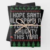 Ich hoffe, der Weihnachtsmann wird mich dafür befl Geschenkpapier Set (Beispiel)