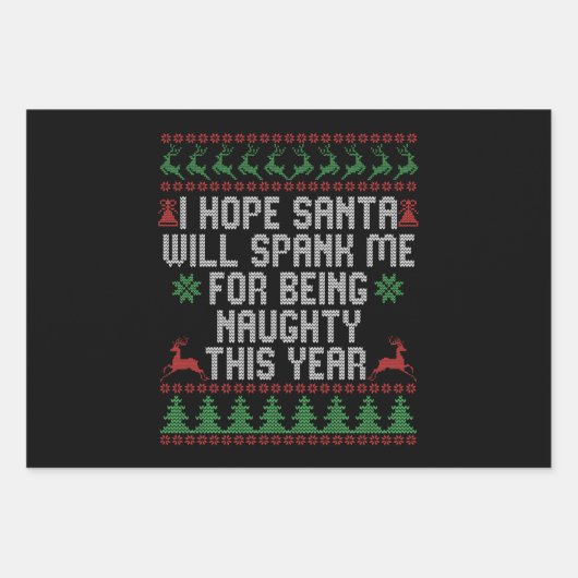 Ich hoffe, der Weihnachtsmann wird mich dafür befl Geschenkpapier Set (Vorderseite)