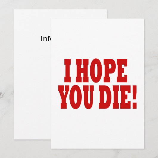 Ich hoffe, du Die Einladung (Vorne/Hinten)