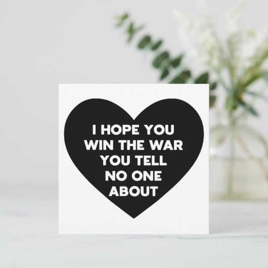 Ich hoffe, du gewinnst den Krieg, den du niemandem (Stehend Vorderseite)