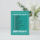 Ich hoffe, du hast... Geburtstag Postkarte (Stehend Vorderseite)