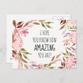 Ich hoffe, du kennst Aquarellpinken Postkarte (Vorne/Hinten)