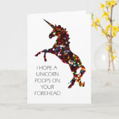Ich hoffe, ein Einhorn Kacke auf Ihrer Vorderseite Karte (Gelbe Blume)