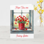 Ich hoffe, es geht dir besser | Rote Mohnblumen Karte (Gelbe Blume)
