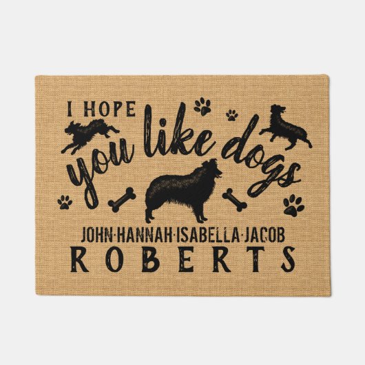 Ich hoffe, ihr mögt Hunde Funny Australischer Hirt Fußmatte (Vorderseite)