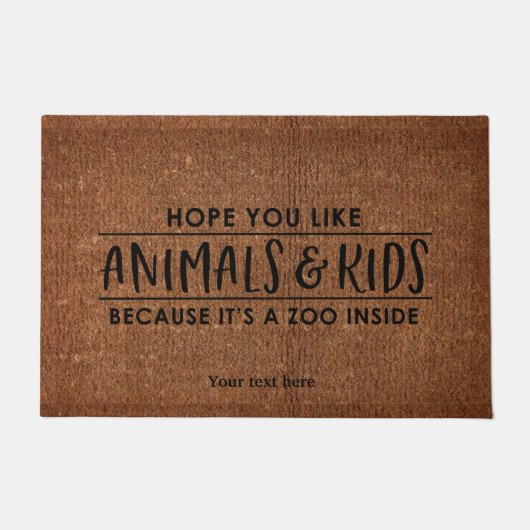 Ich hoffe, Sie mögen Tiere und Kinder Fußmatte (Vorderseite)