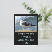 Ich hoffe, unser Schiff kommt vor.. Postkarte (Stehend Vorderseite)