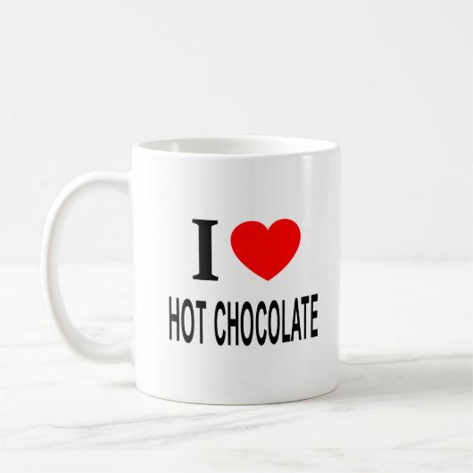 ICH ❤️ HOHES SCHOKOLADE I LIEBE HOT CHOCOLATE I HE KAFFEETASSE (Links)