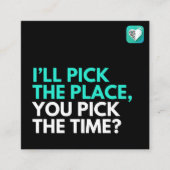 Ich hole, du pflückst? quadratische visitenkarte (Vorderseite)