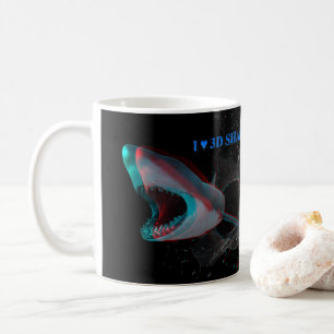 Ich höre 3D-Haie Kaffeetasse