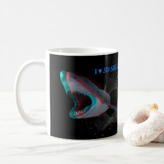 Ich höre 3D-Haie Kaffeetasse