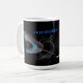 Ich höre 3D-Haie Kaffeetasse (Vorderseite Links)