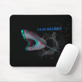 Ich höre 3D-Haie Mousepad (Mit Mouse)