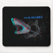 Ich höre 3D-Haie Mousepad (Vorne)