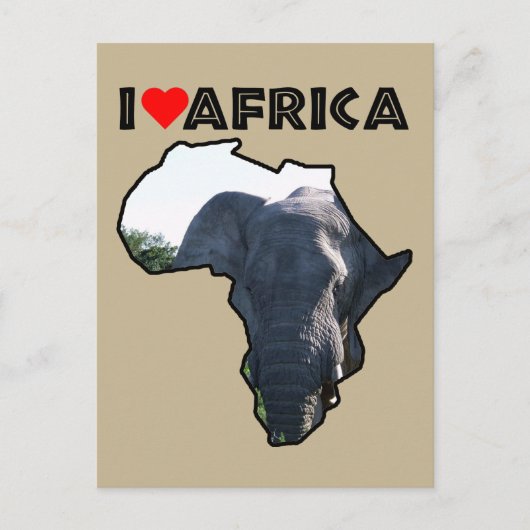 Ich höre Afrika Elefantenohren Postkarte (Vorderseite)