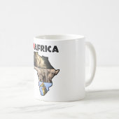 Ich höre Afrika Karte Afrika Wildlife Collage Kaffeetasse (VorderseiteRechts)