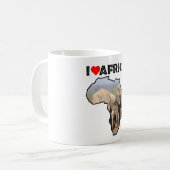 Ich höre Afrika Karte Afrika Wildlife Elephant Soc Kaffeetasse (Vorderseite Links)