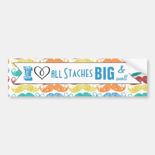 Ich höre alle Stränge Big and Small Mustache Autoaufkleber (Vorne)