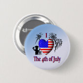 Ich höre am 4. Juli Button (Vorne & Hinten)