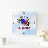 Ich höre Amerikanische Unabhängigkeitstag Wall Clo Quadratische Wanduhr (Zuhause)