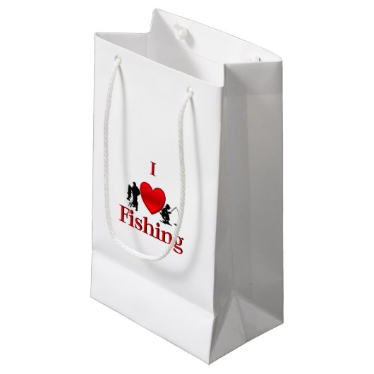 Ich höre Angeln Kleine Geschenktüte (Vorderseite Schrägansicht)