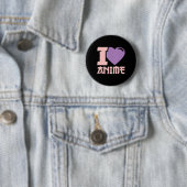 Ich höre Anime I Liebe Anime Button (Beispiel)