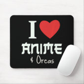 Ich höre Anime I Liebe Anime und Orcas Mousepad (Mit Mouse)