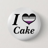 Ich höre asexuelles Cake Ace Pride Flag Design Button (Vorderseite)