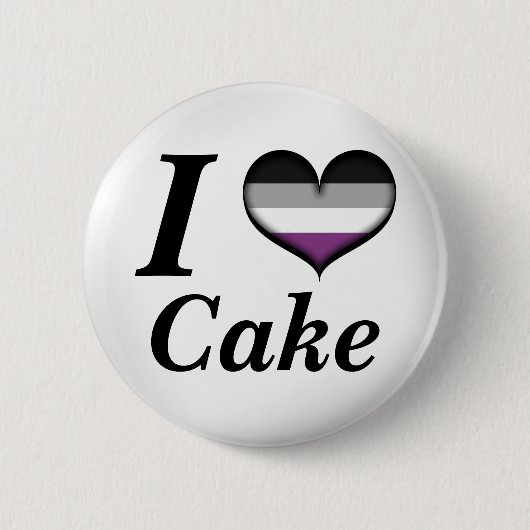 Ich höre asexuelles Cake Ace Pride Flag Design Button (Vorderseite)