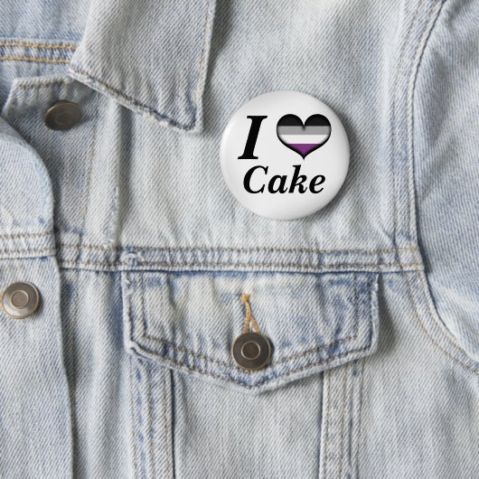 Ich höre asexuelles Cake Ace Pride Flag Design Button (Beispiel)