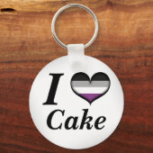 Ich höre asexuelles Cake Ace Pride Flag Design Schlüsselanhänger (Vorderseite)