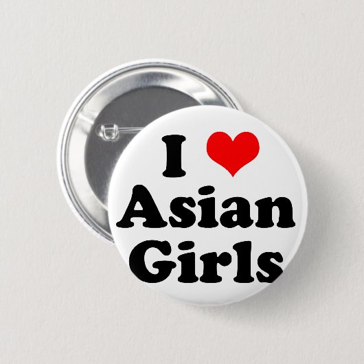 Ich höre asiatische Mädchen Button (Vorne & Hinten)