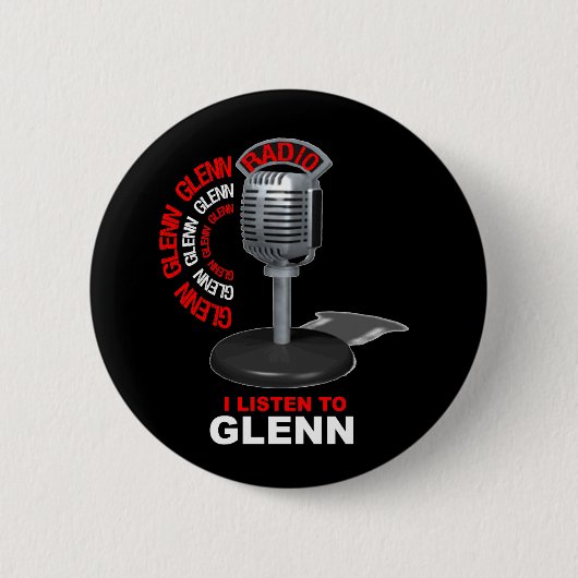 Ich höre auf Glenn Beck Button (Vorderseite)