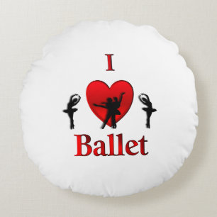 Ich höre Ballet Rundes Kissen